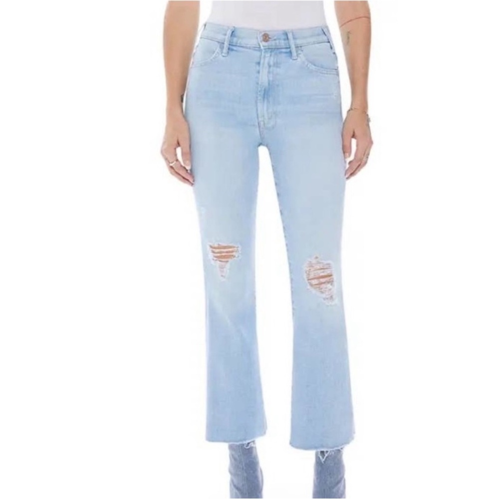 NEW MOTHER The Hustler High Ankle Fray Jeans, Not So Chill Pill Jeans SIZE 27